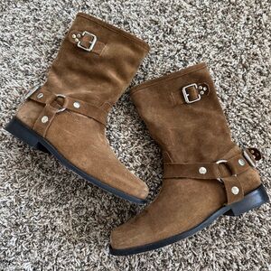 kids Suede Buckle Boots